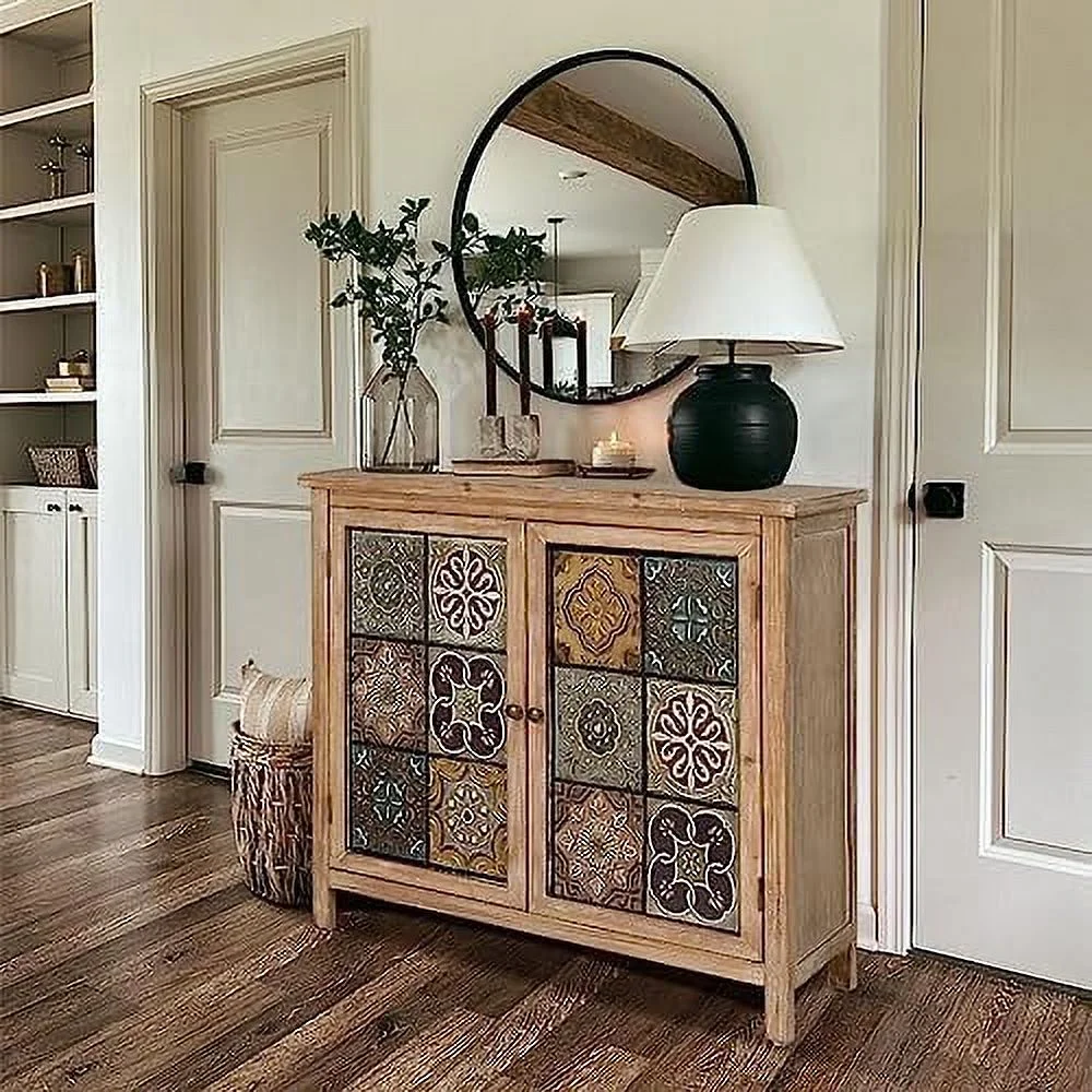 KHBIULIFE Accent Cabinet - Entryway Cabinet for Living Room Small Buffet Cabinet  Cabinet， 2 Door Accent Cabinet
