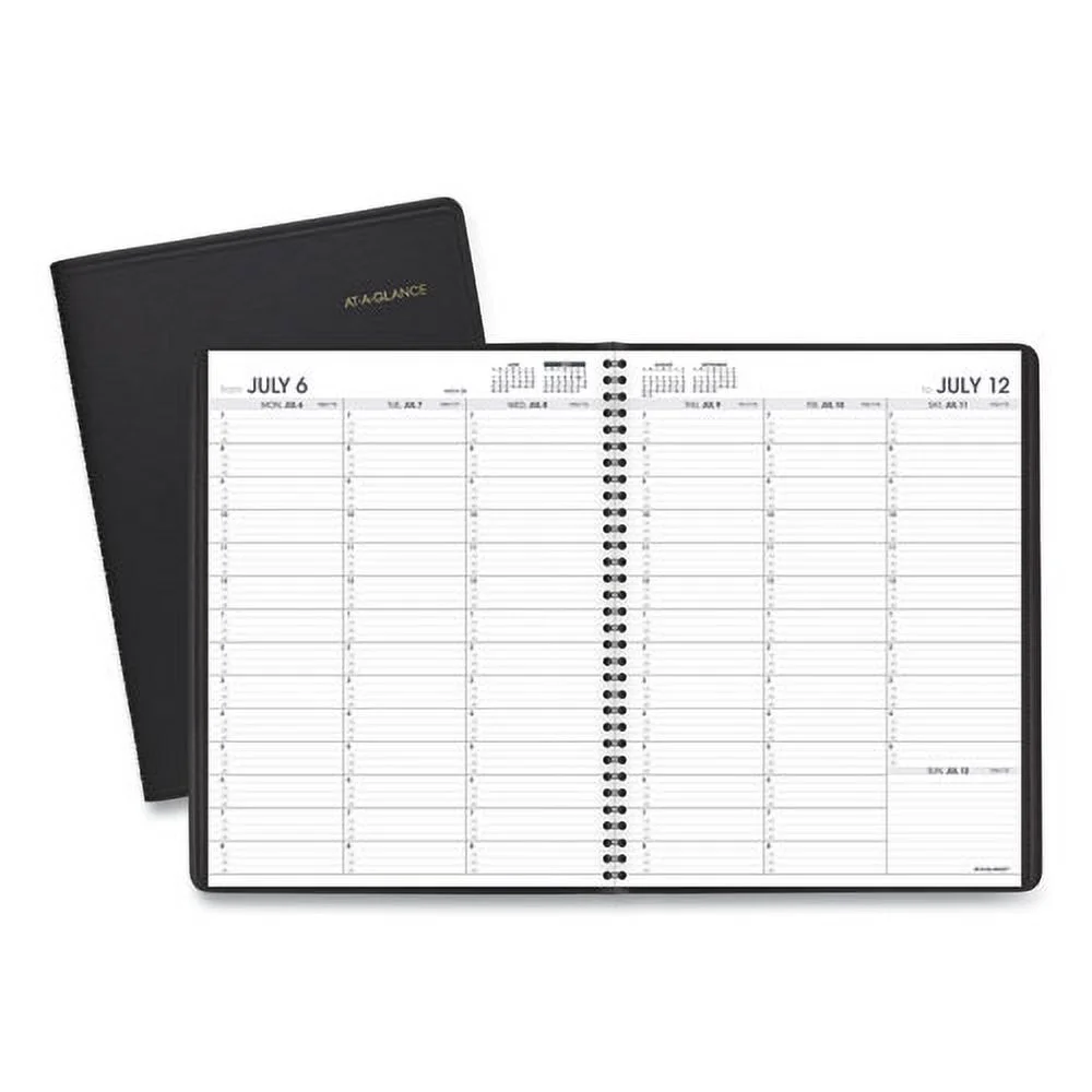 Weekly Appointment Book, 11 x 8.25, Black Cover, 14-Month (July to Aug): 2023 to 2024 | Bundle of 2 Each