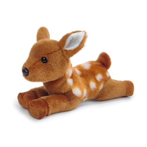 Deer Stuffed Animal for Kids,8 inch Fawn Realistic Animal Plush Toy Lying Down Posture Animals,Plush Deer for Boys Girls Adult Birthday Hug Teaching(S-Deer)