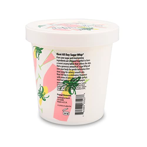 Primal Elements Sugar Scrub, Exfoliating Sugar Whip, Face and Body Cleanser, Moisturizer, Gingerbread, 10 oz Package