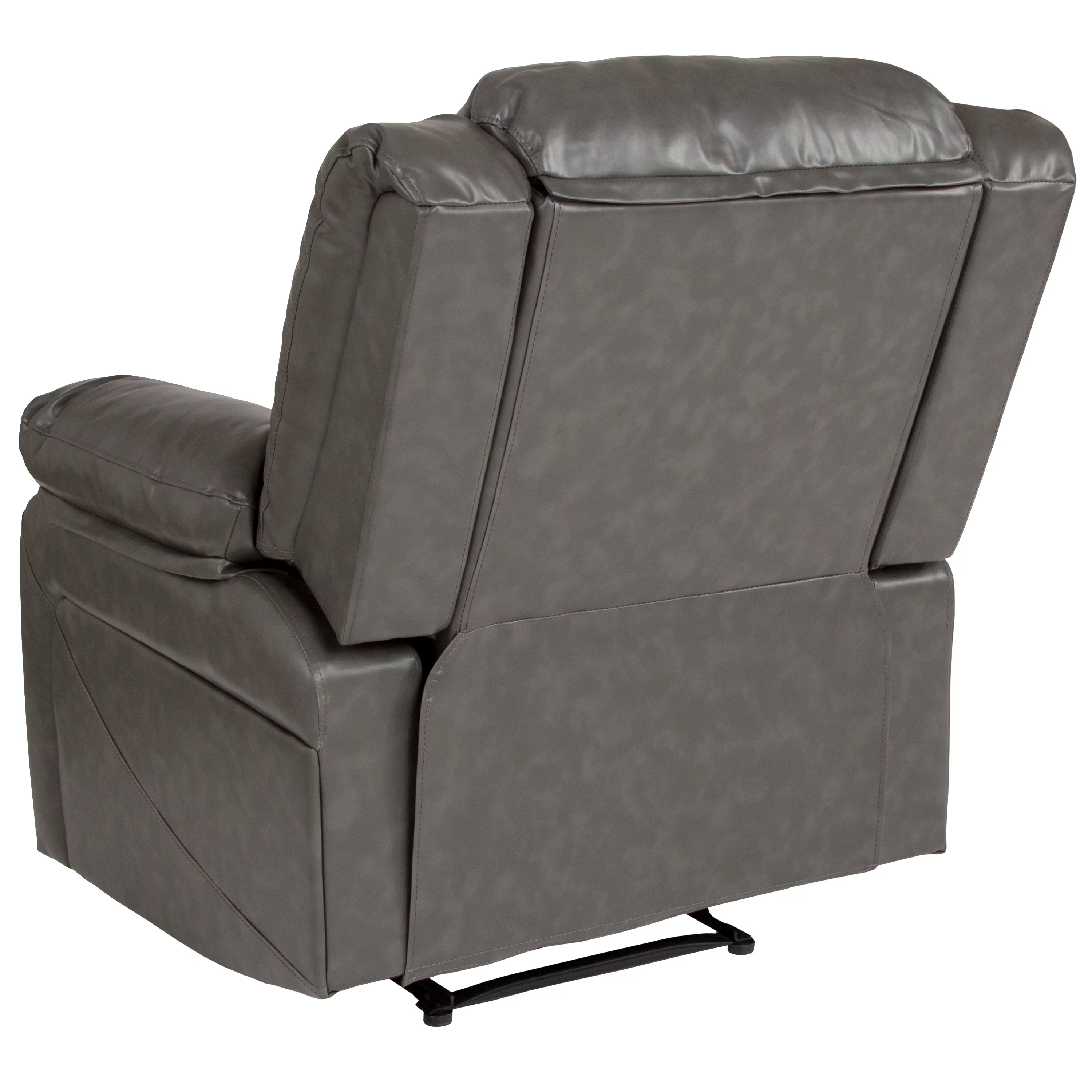 BizChair Gray LeatherSoft Recliner