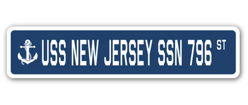 USS NEW JERSEY SSN 796 Street Sign us navy ship veteran sailor gift