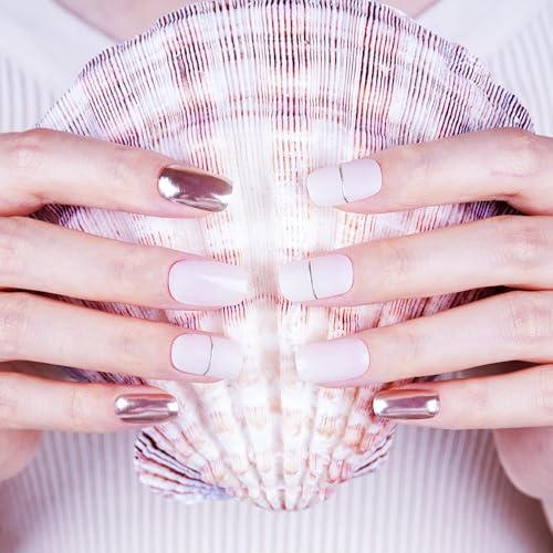 DANNI & TONI Semi Cured Gel Nail Strips Christmas Santa Claus Snowflakes Cat Eye Gel Nail Wraps 28 Stickers | Mistletoe Meow