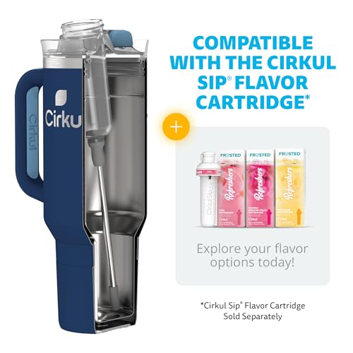 Cirkul 40oz. Carbon Stainless Steel Tumbler with Handle, All-Day StrawSip™, Double-Wall Insulated