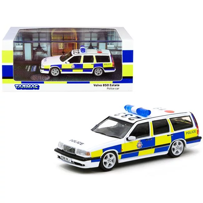 Tarmac Works  2.74 in. Right Hand Drive Greater Manchester Police Car 1 by 64 Diecast Model Car for Volvo 850 Estate
