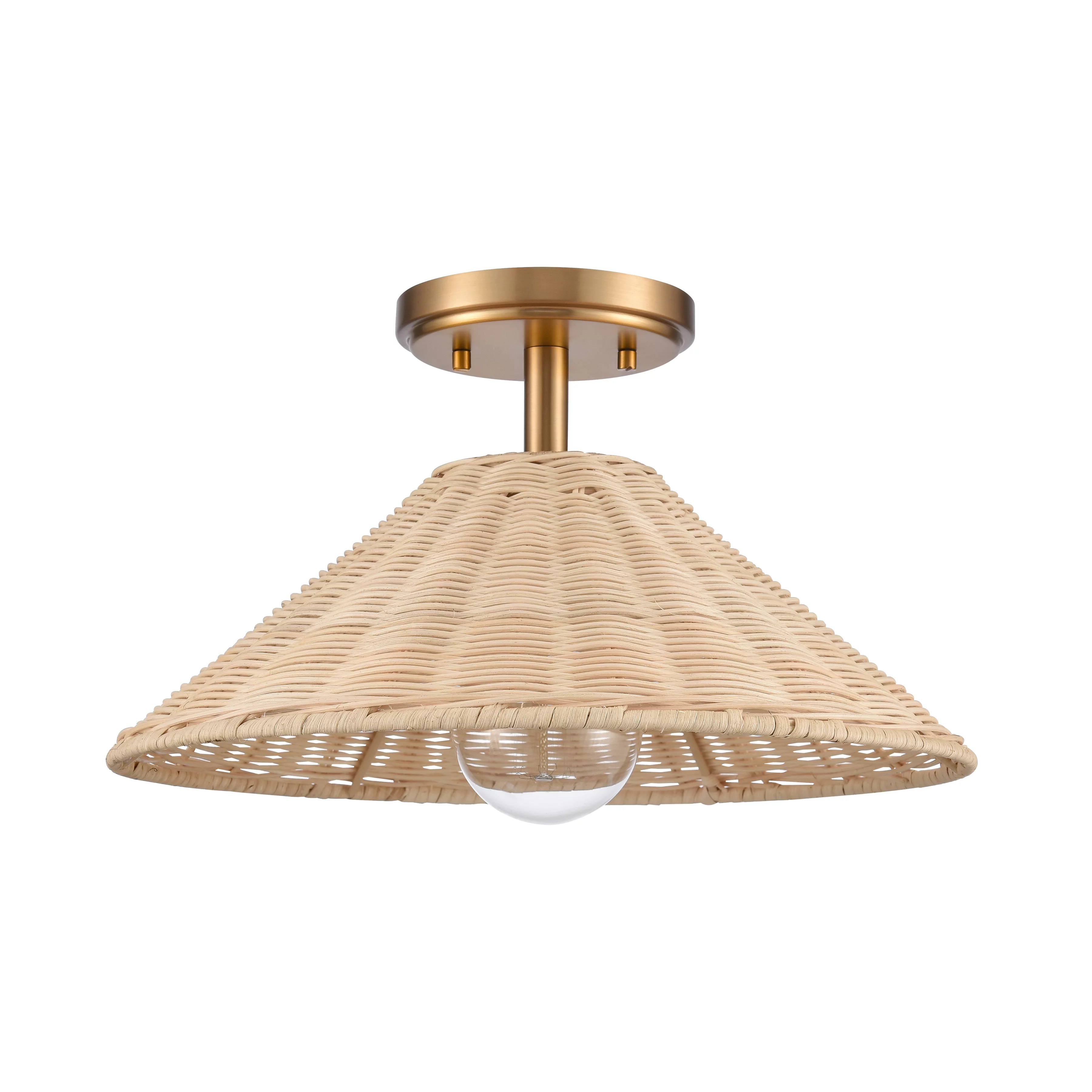 Elk Home Rydell 1 Light Semi Flush Mount, Transitional, Brushed Gold