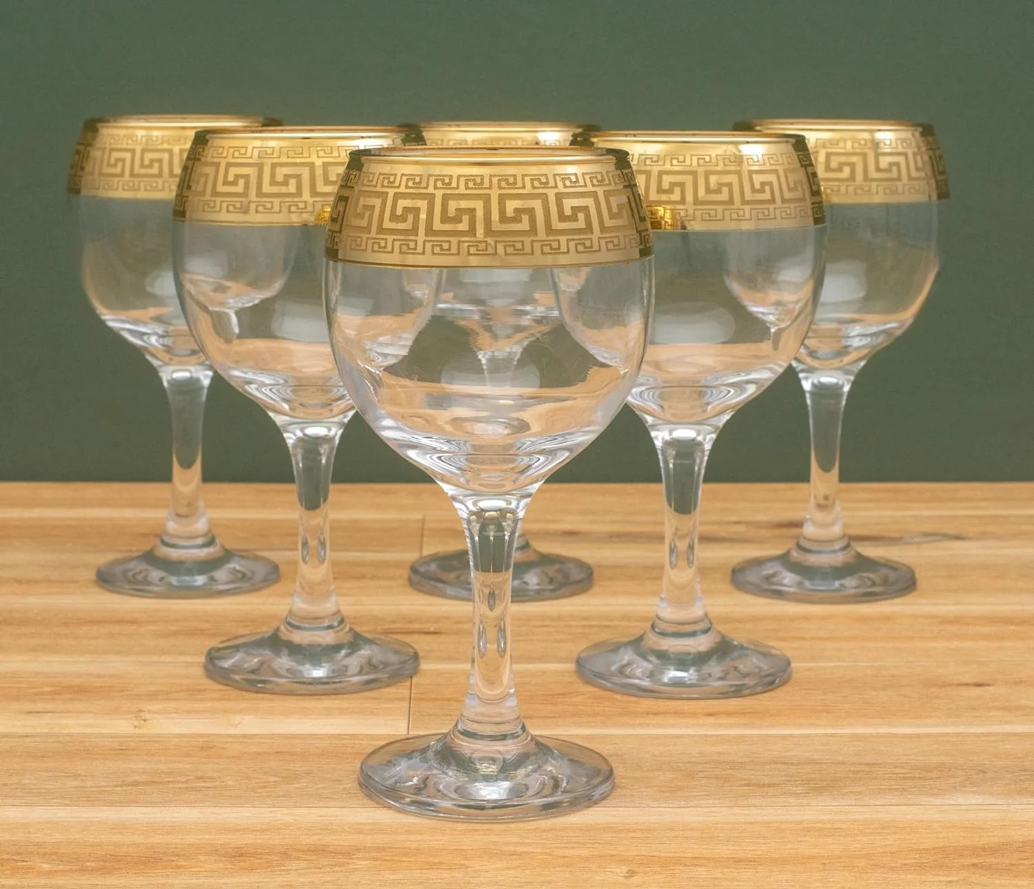 Rimmed Glasses (Wine Goblet Steam Glasses 6 Pieces)