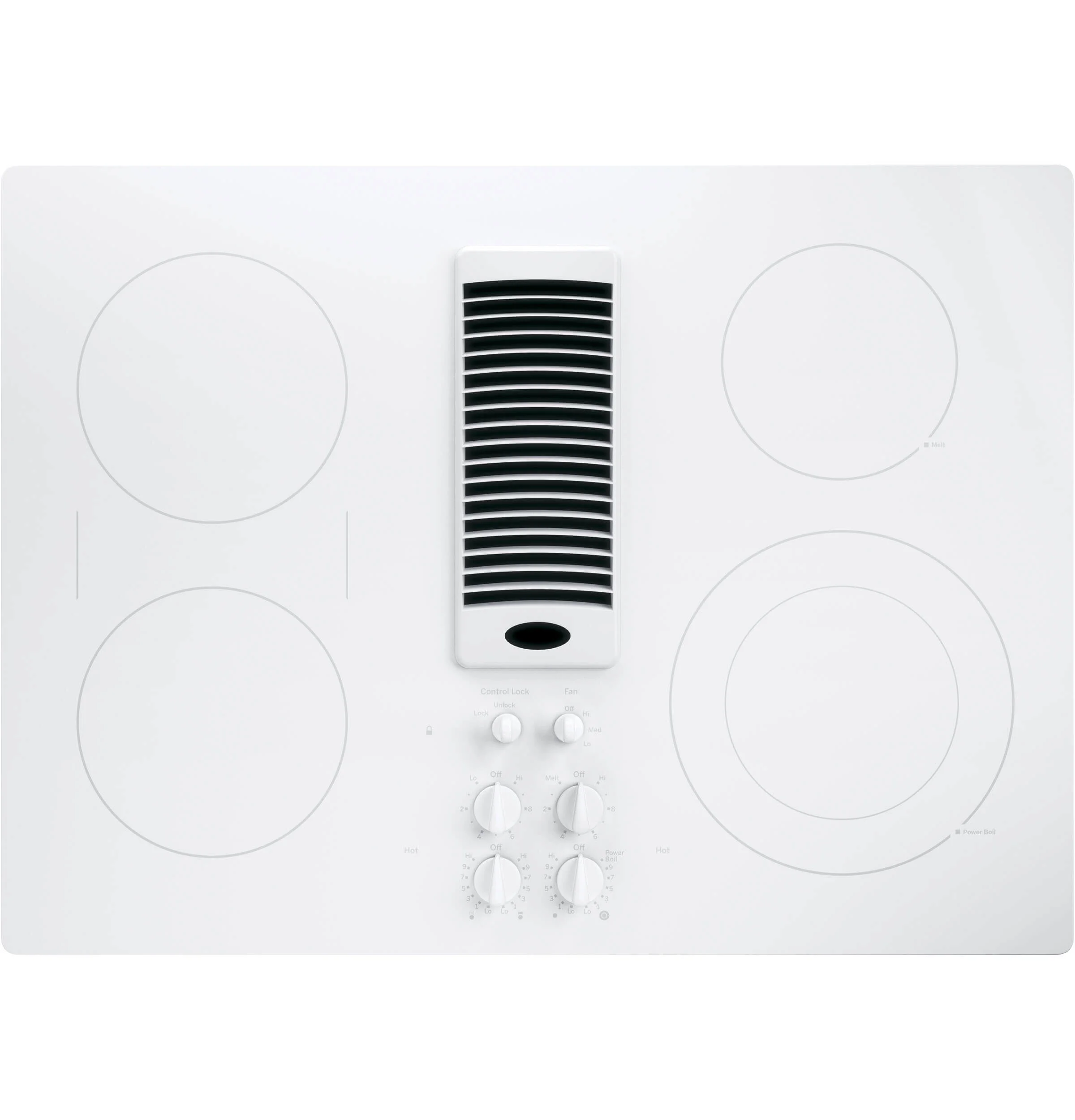 GE Profile PP9830TJWW White Profile Series 30 inch Downdraft Electric Cooktop