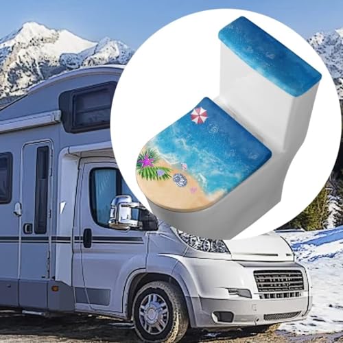 Christmas Bow Bell Toilet Tank Lid Cover and Toilet Seat Lid Cover 2 Pcs Set Toilets Covers with Elastic Cloth Fits Most Toilets Tanks & Lids