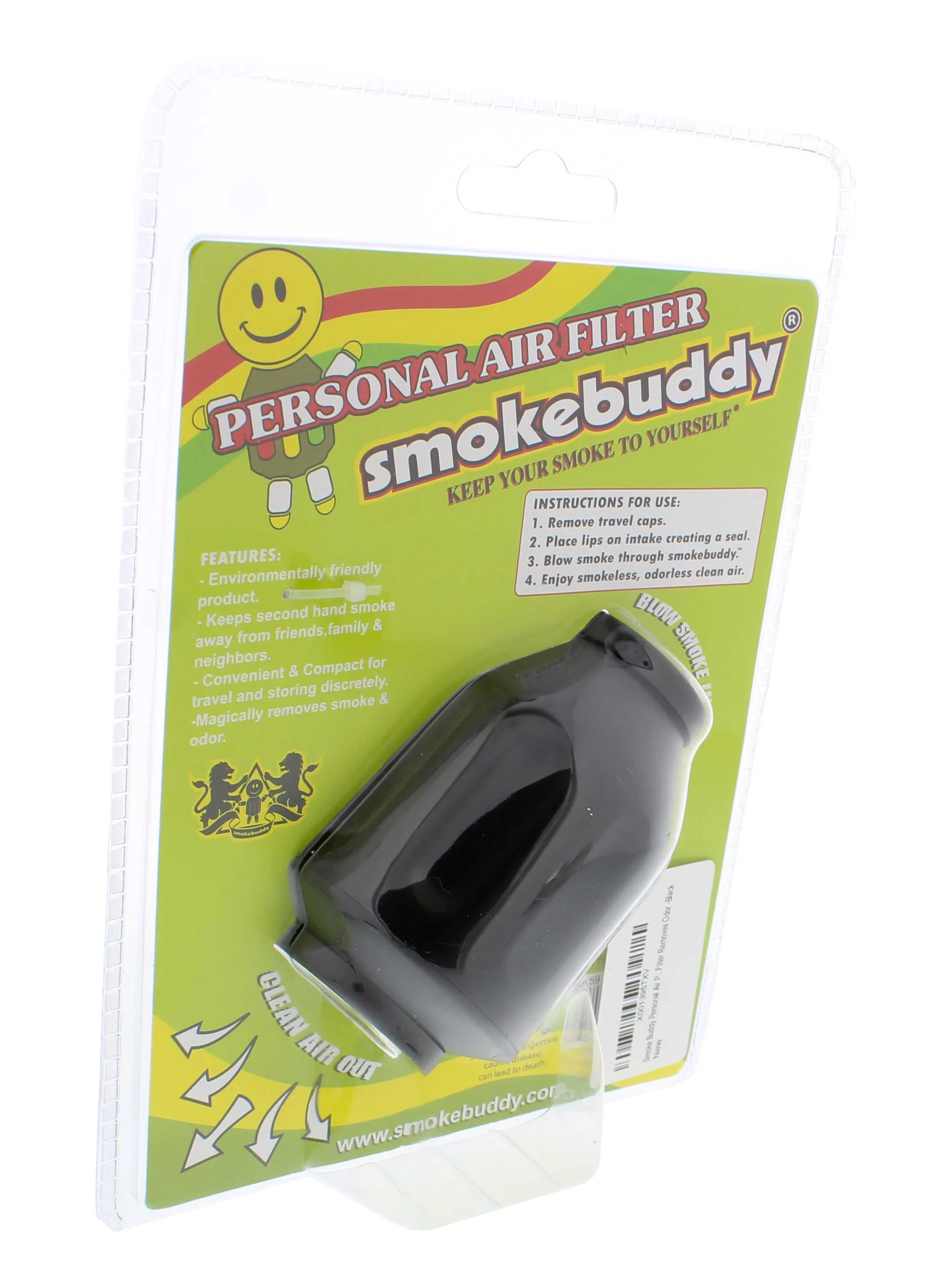 Smoke Buddy Original Personal Air Purifier Cleaner Filter Removes Odor - Black