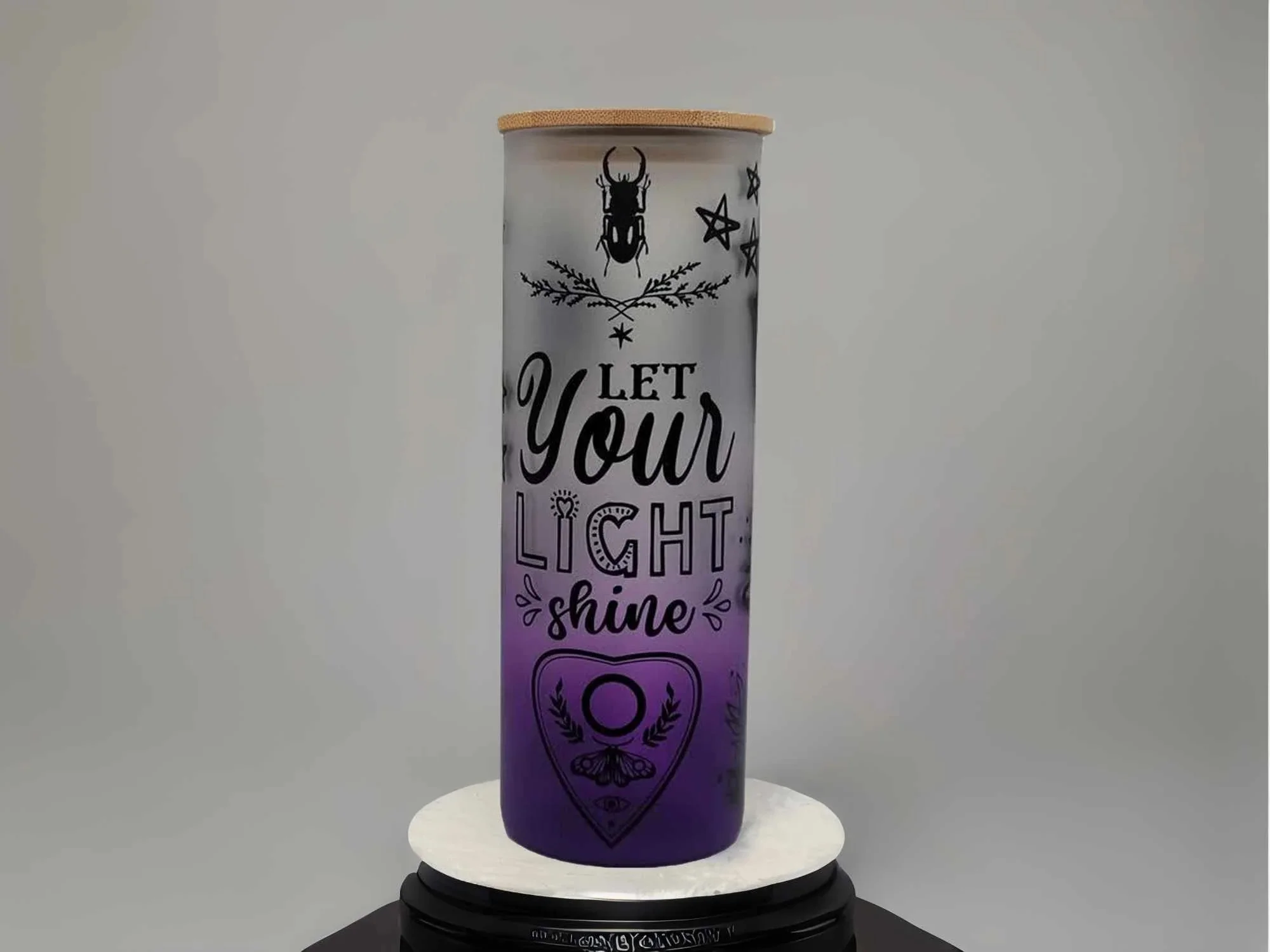 Mushroom Beer Can Glass | Boho Mushroom Coffee Glass |Coffee Glass | 24 oz