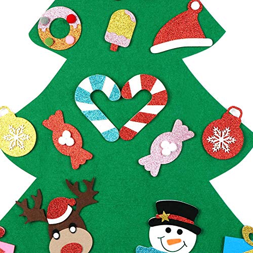 Aytai DIY Felt Christmas Tree Set with Ornaments for Kids, Xmas Gifts, New Year Door Wall Hanging Decorations
