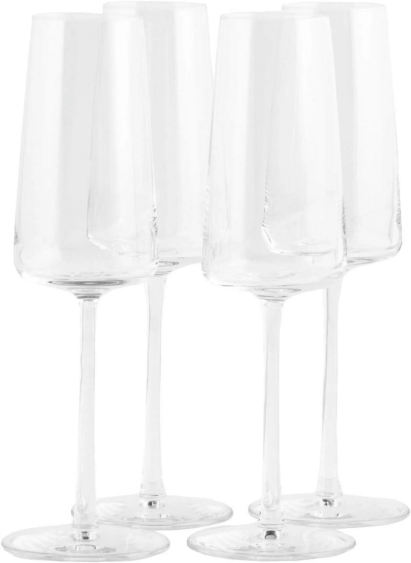 Power German Made Crystal Champagne Flute Glass, Set Of 4