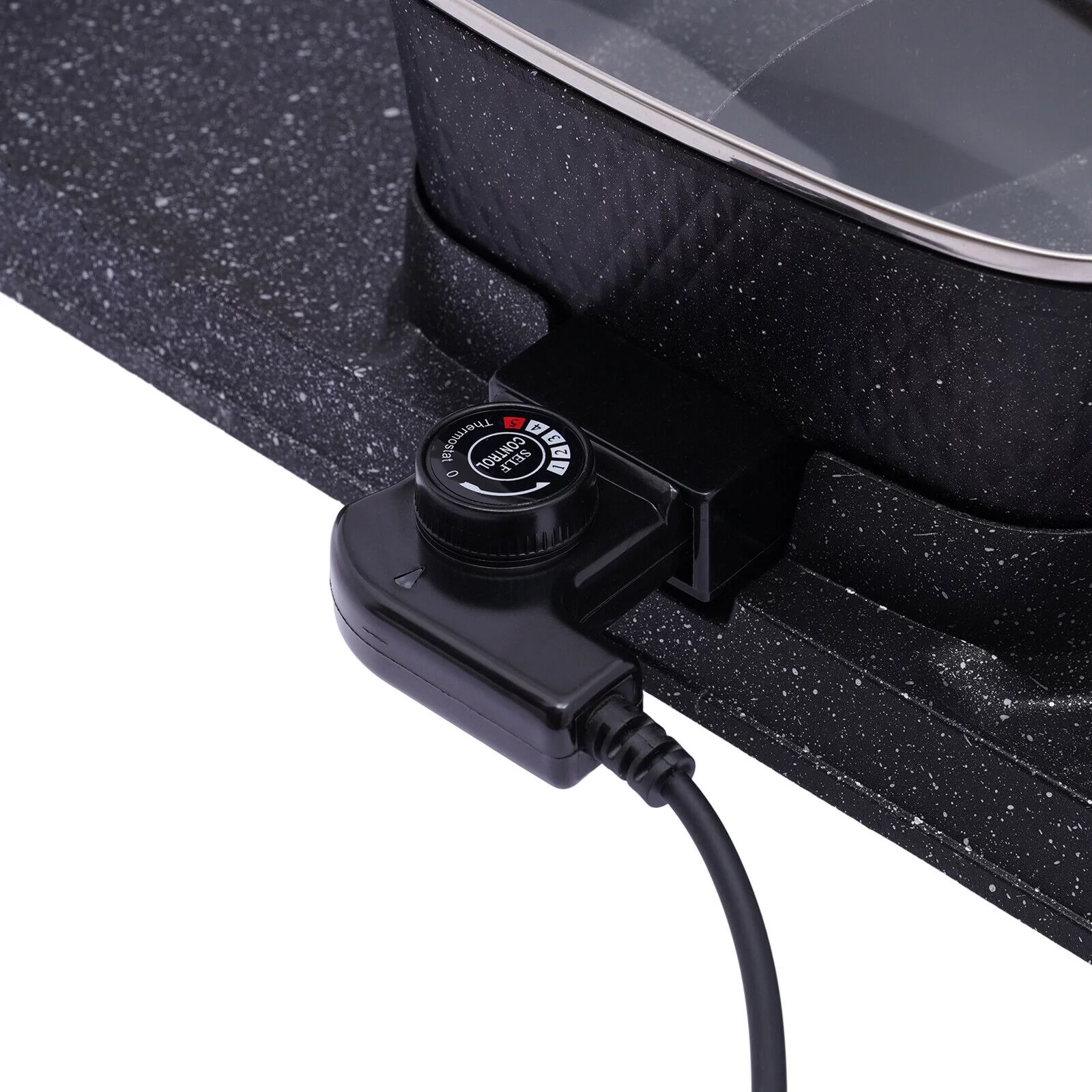 Denest Electric 2 in 1 Hot Pot BBQ Oven Smokeless Barbecue Pan Grill Hotpot Machine