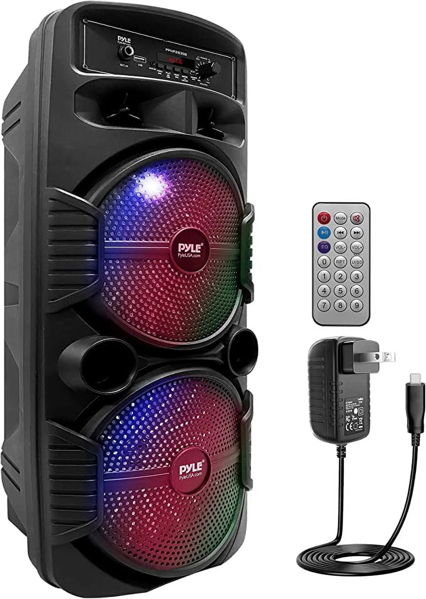Pyle Portable Bluetooth PA Speaker - 600W Rechargeable Outdoor Bluetooth Speaker Portable PA System