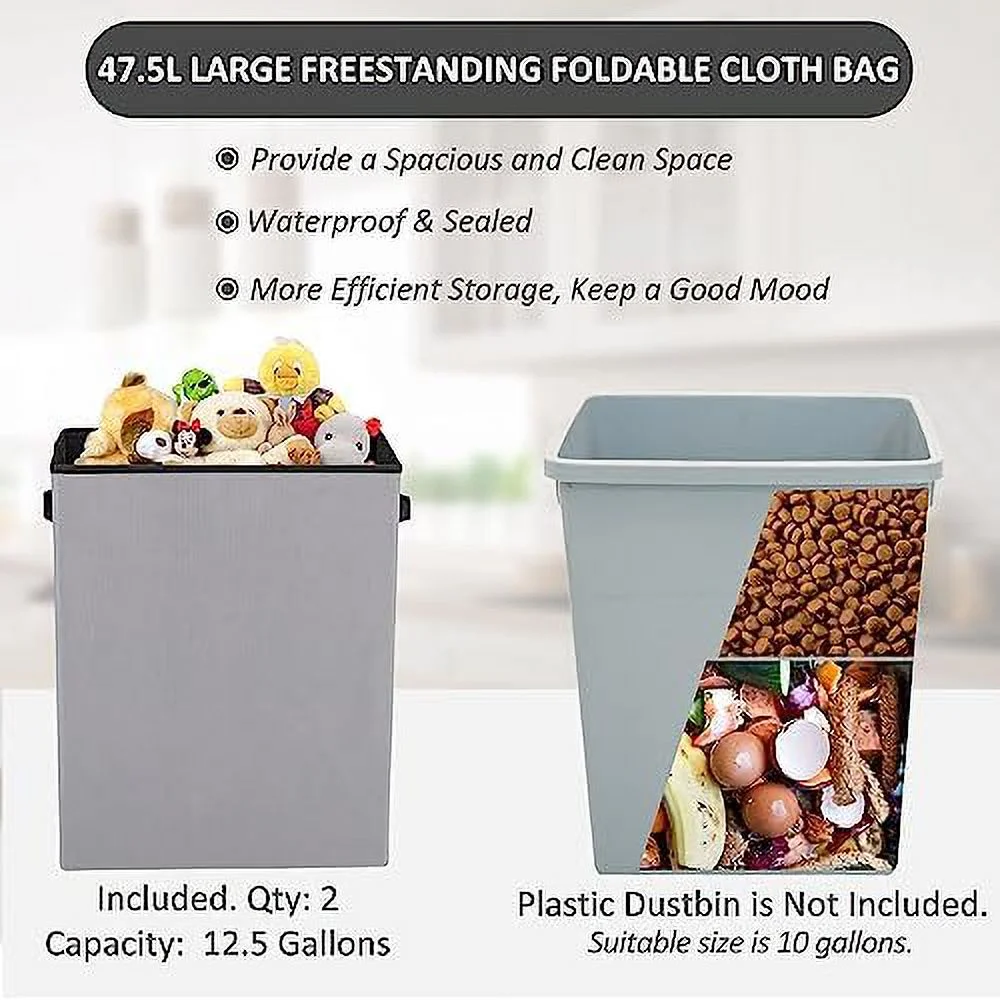 RUNFAYBIU Double Tilt Out Trash Cabinet   Free Standing Laundry Hamper with Hideaway Drawer  Bag  20 Gallon Pet Proof  for Living Room Black