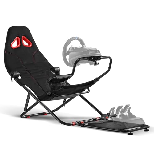 DIWANGUS Racing Simulator Cockpit Foldable Racing Wheel Stand with Seat Chair Sim for Logitech G29 G920 G923 G27 G25 Thrustmaster T248X T248 T300RS T150 458 TX Xbox PS4 PS5 Accessories