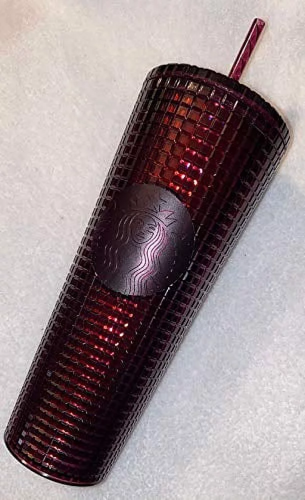 Starbucks Berry Plum Grid Disco Christmas Holiday 2020 Cold Cup Tumbler