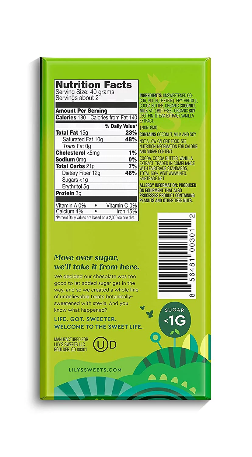 Variety 55% Dark Chocolate Bar Sampler by Lily's | Stevia Sweetened, No Added Sugar, Low-Carb, Keto Friendly | 55% Cocoa | Fair Trade, Gluten-Free & Non-GMO | 3 ounce, 4-Pack