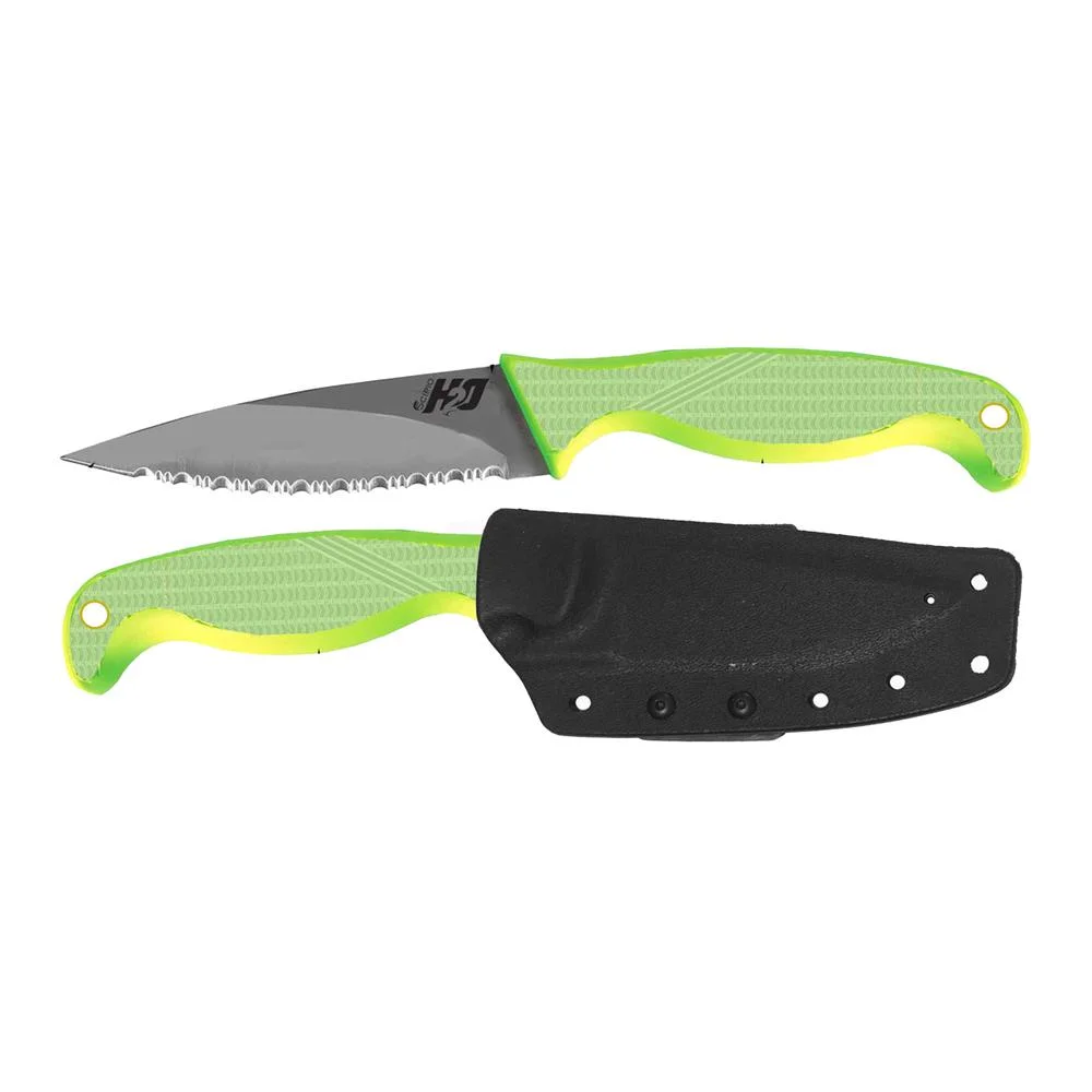Scipio Fish Knife SHDA03 - Tactical Serrated Blade Tacklebox Steel Fishing Boning Knife - Green