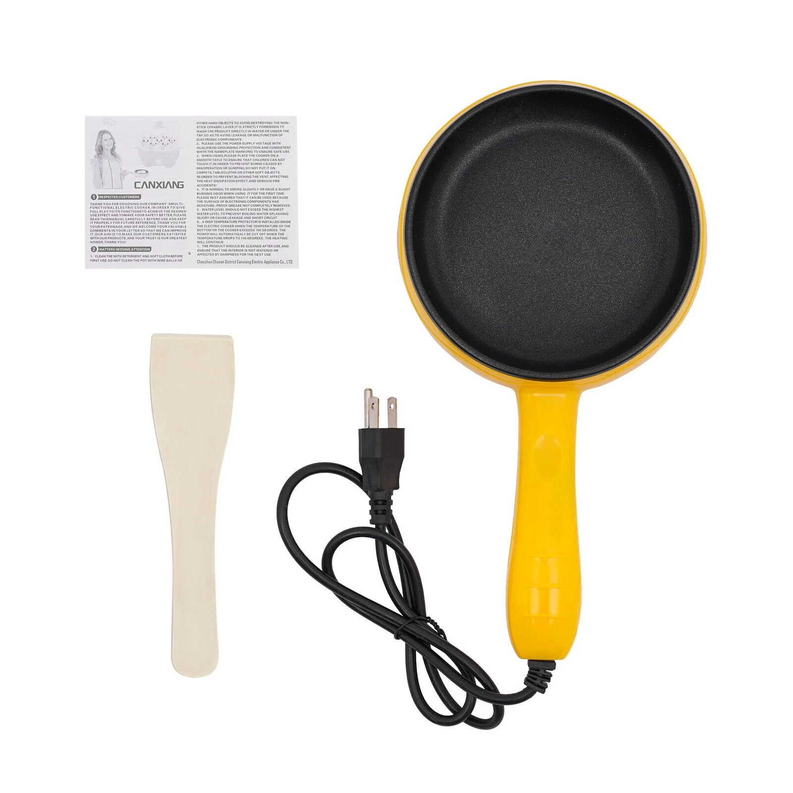 6-inch Electric Skillet, Non-Stick Electric Skillet, Yellow Mini Frying Pan