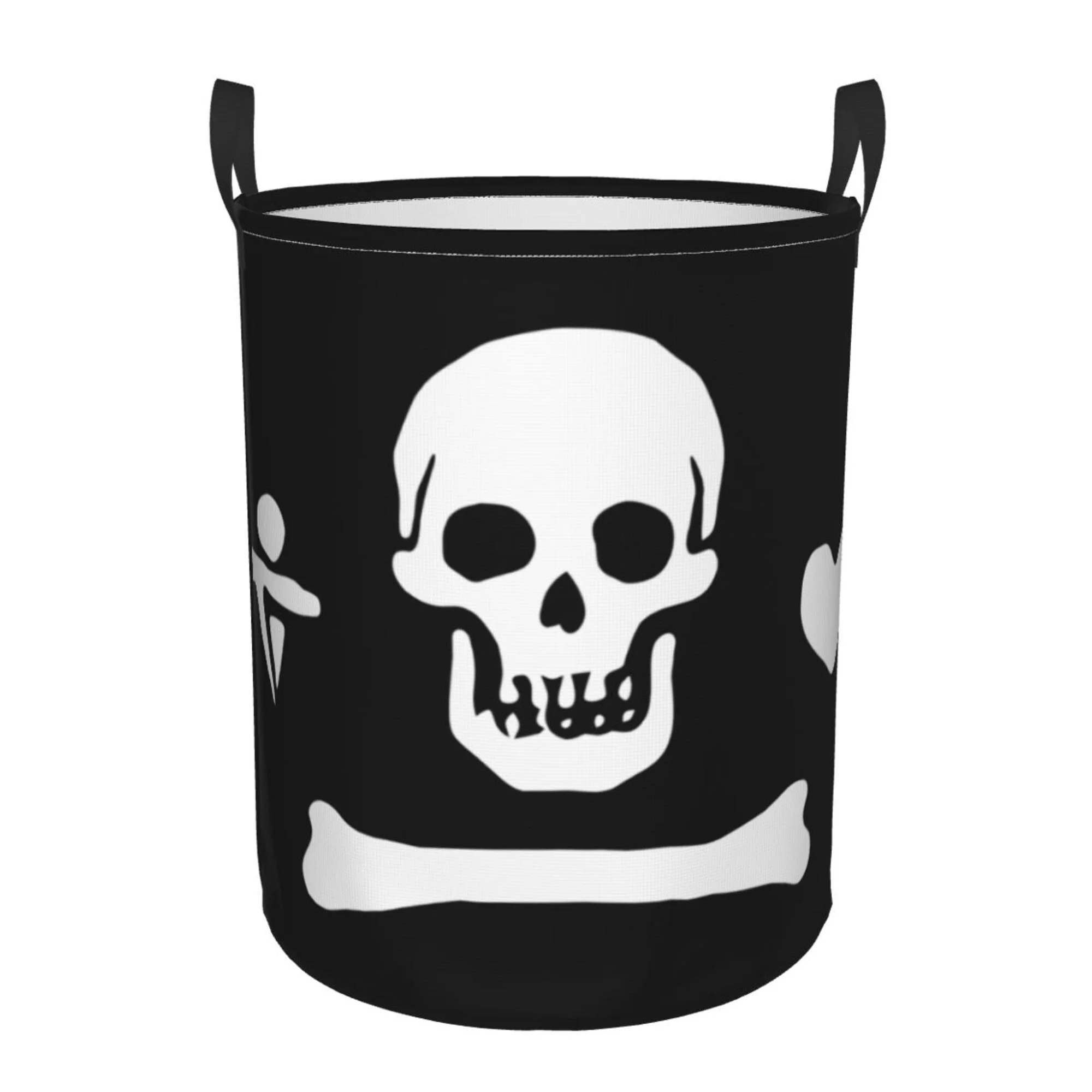 ZICANCN Laundry Basket Organizer, Pirate Skull Pattern Collapsible Hamper for Bathroom Bedroom Laundry Room, Medium Size