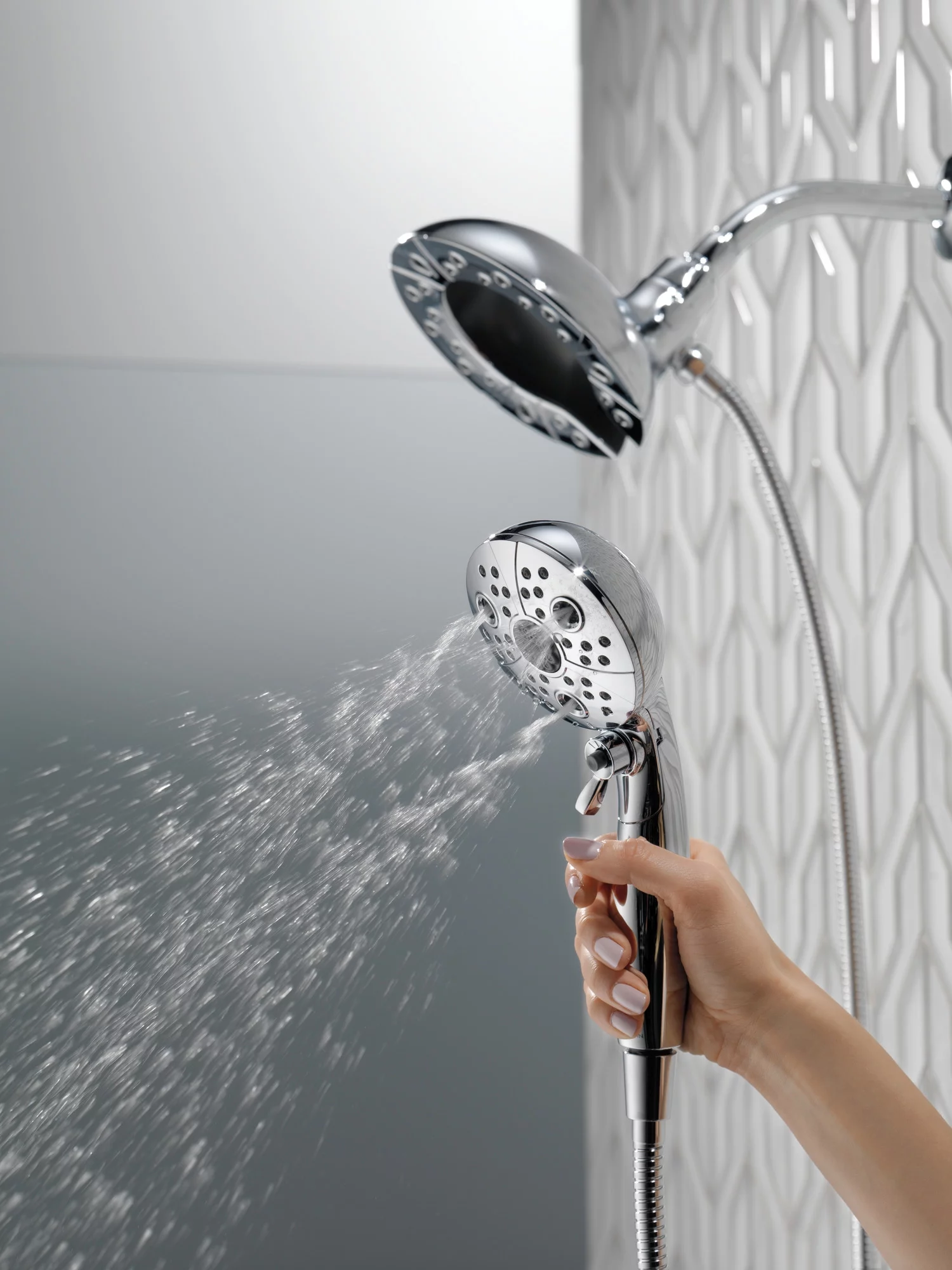 Delta 5-Spray Hand Shower and Shower Head Combo in Chrome 58480-PK