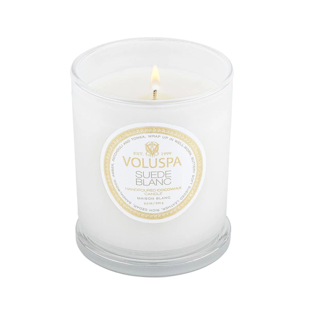 VOLUSPA SUEDE BLANC CLASSIC CANDLE 9.5 OZ