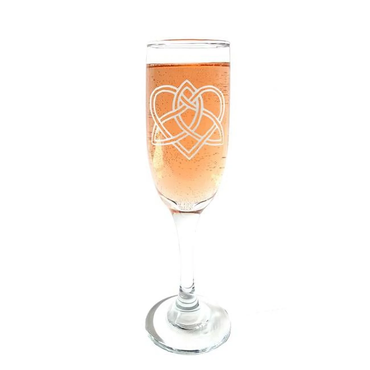 Lyoncraft CHLK01 6 oz Celtic Love Knot Engraved Champagne Flute Glass