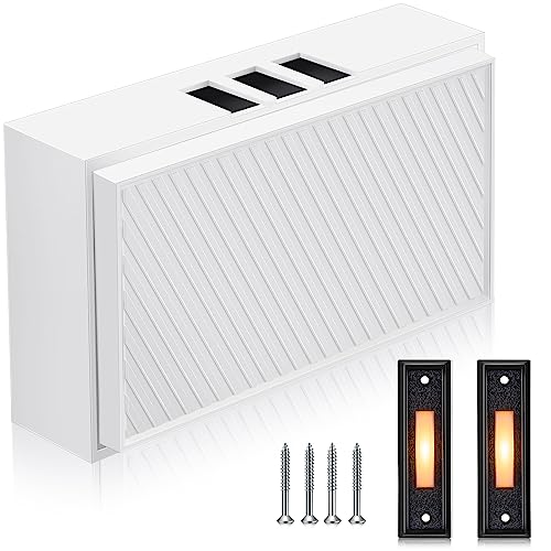 Wired Doorbell Chime with 2 Lighted Push Buttons, 16V 10VA Two Sounds Front and Rear Door Chime Kit for Home Wall Inside, Compatible with Most Brand Doorbells (Black, White, Yellow)