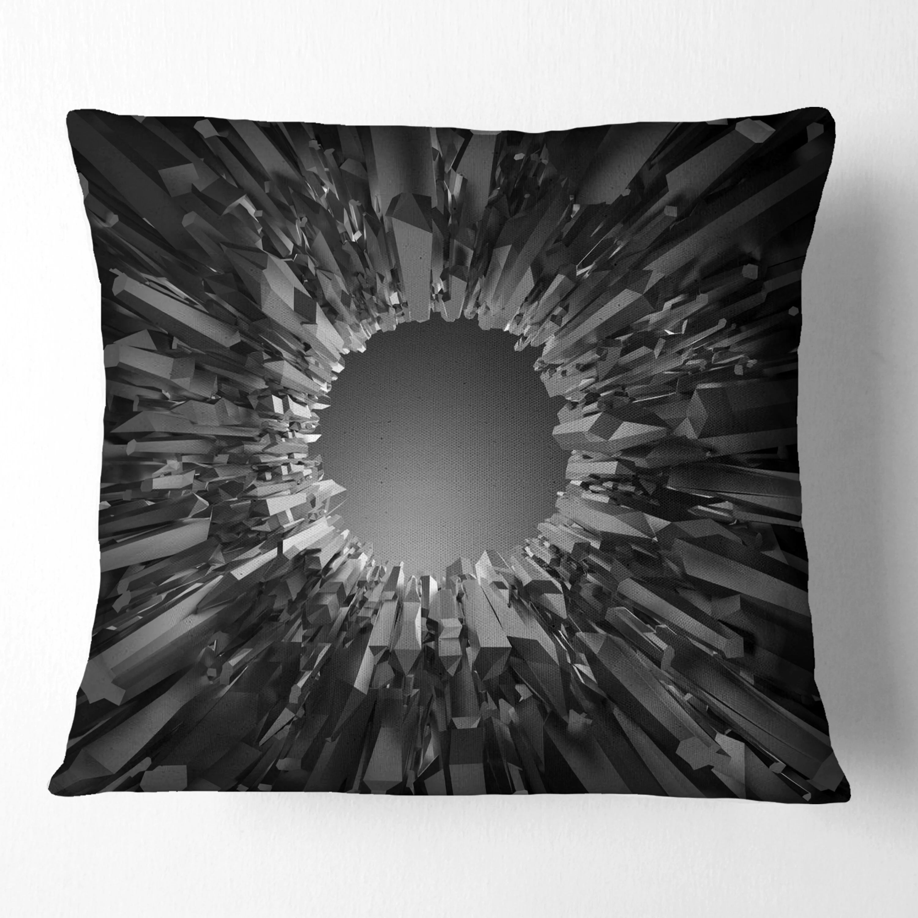 DESIGN ART Designart 'Futuristic Black Background' Abstract Throw Pillow 18 in. x 18 in. Medium