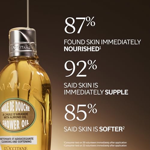 L'OCCITANE Almond Holiday Ornament Beauty Gift Set, 3-Piece Moisturizing Skincare Trio, Travel-Size Shower Oil, Body & Hand Cream Minis for Soft Skin