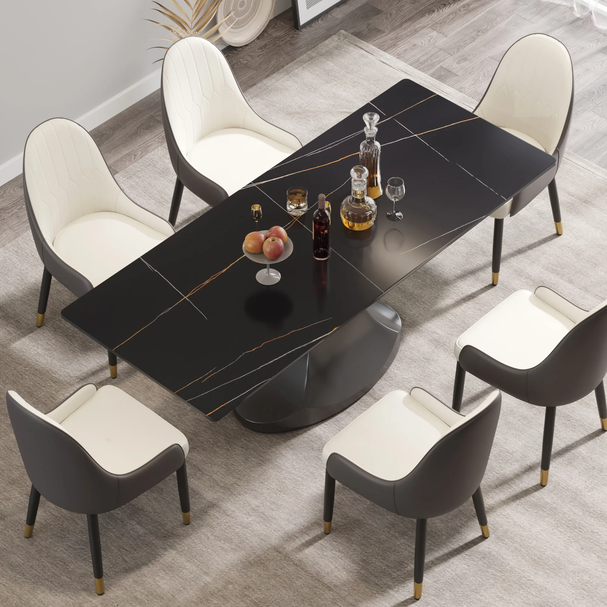 Sleek Dining Table with Sintered Stone Top - Elevate Your Dining Space