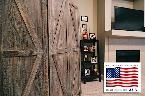 Premium Home Room Divider and Folding Privacy Screens for Partition, Wall dividers, Room Separator, Temporary Wall, Rustic Barnwood (Barnwood X)