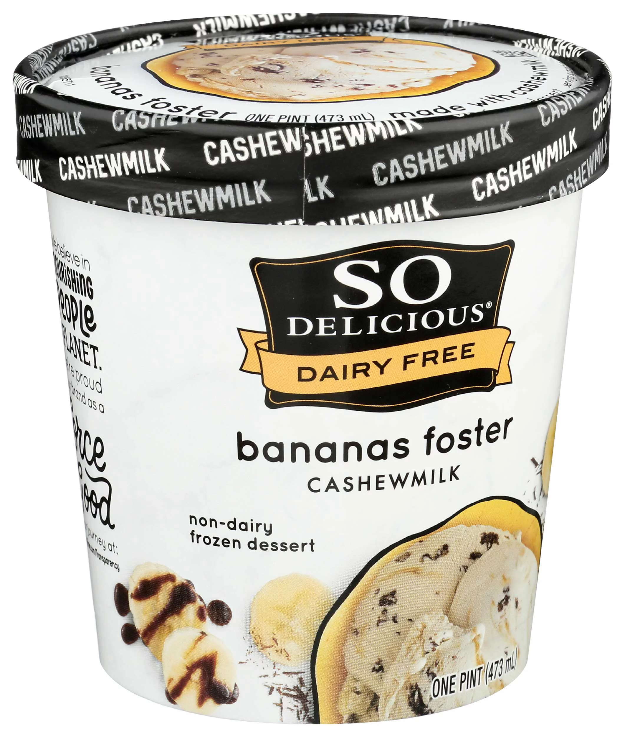 So Delicious Chocolate Drizzled Bananas Foster Dairy Free Frozen Dessert 1 Pt. Carton