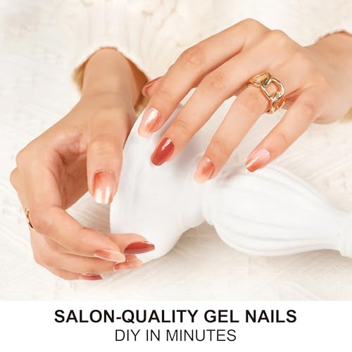 DANNI & TONI Semi Cured Gel Nail Strips Christmas Santa Claus Snowflakes Cat Eye Gel Nail Wraps 28 Stickers | Mistletoe Meow