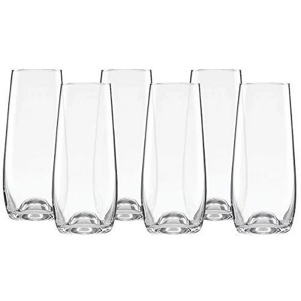 Lenox Tuscany Classics Stemless Flute Set, Buy 4 Get 6, 6 Count (Pack of 1), Clear