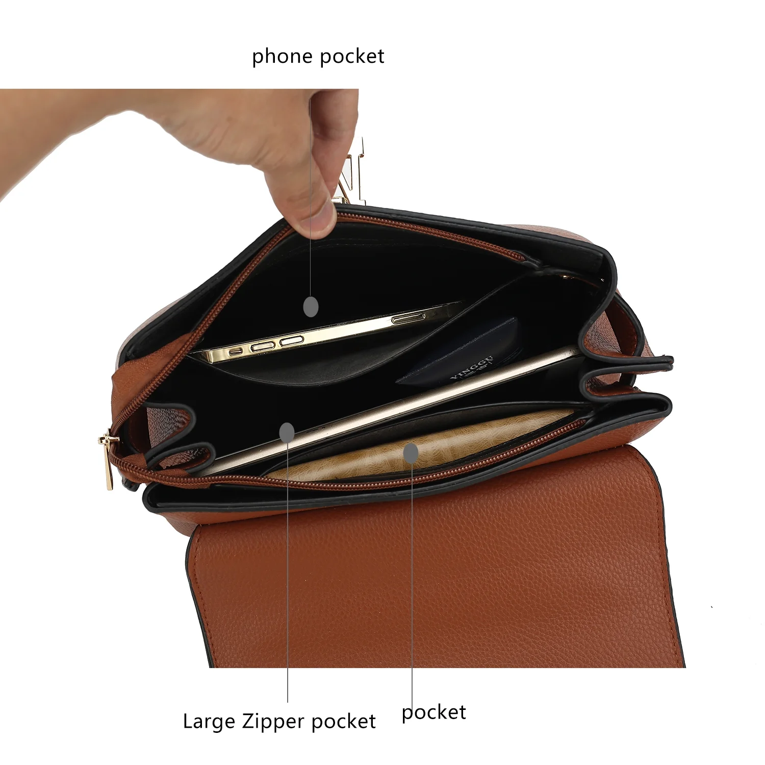 MKF Collection Hadley Vegan Leather Women's Satchel & Wristlet Wallet, Stylish Top-handle Purse Handbag 2 pcs by Mia K - Black