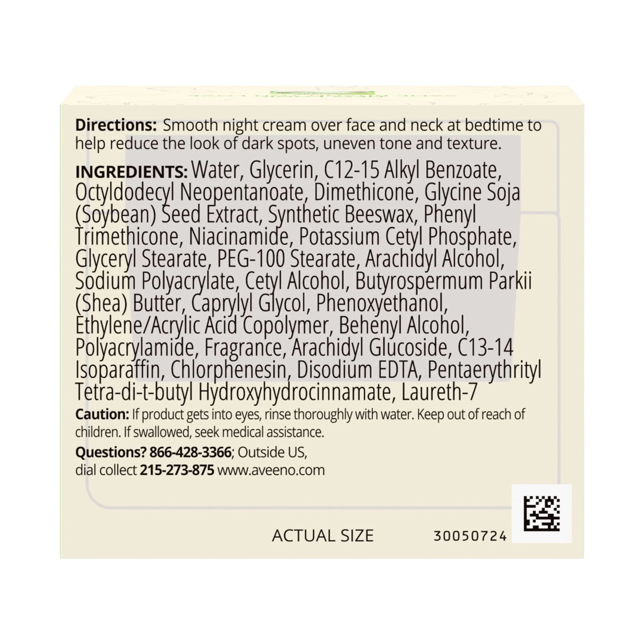 Aveeno Positively Radiant Moisturizing Face & Neck Night Cream, 1.7 oz