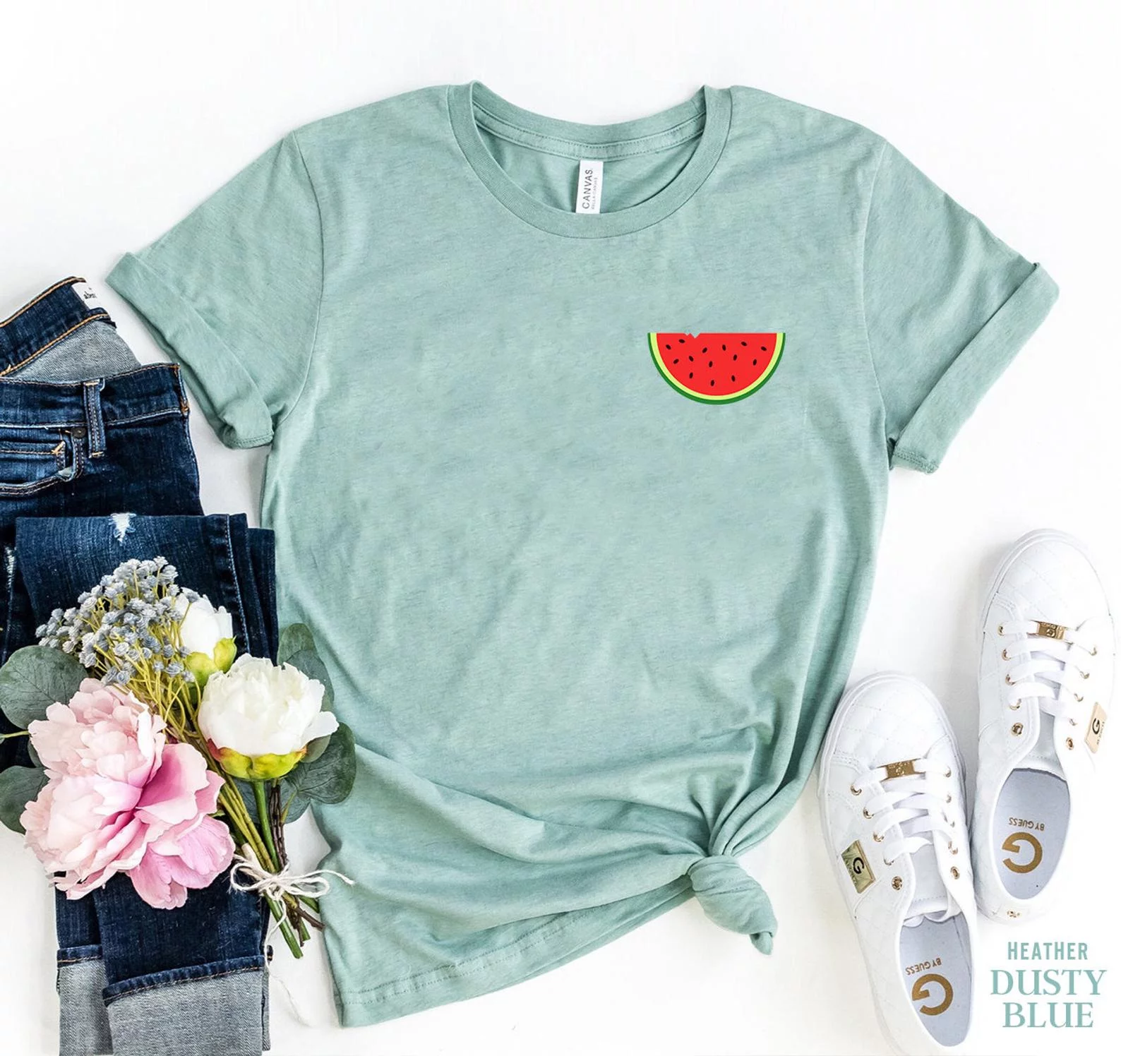 Watermelon Pocket Tee, Funny Fruit T-shirt, Summer Tshirt, Boho Watermelon, Cute Watermelon Shirt, vacation shirt, Cute Gift for Friends
