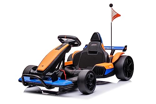 Best Ride On Cars Officially Licensed McLaren GoKart 24V for Ages 6 and Up - Electric Go Kart with Steering Wheel, Versatile Driving Modes, User-Friendly Controls, Black/Orange, Large