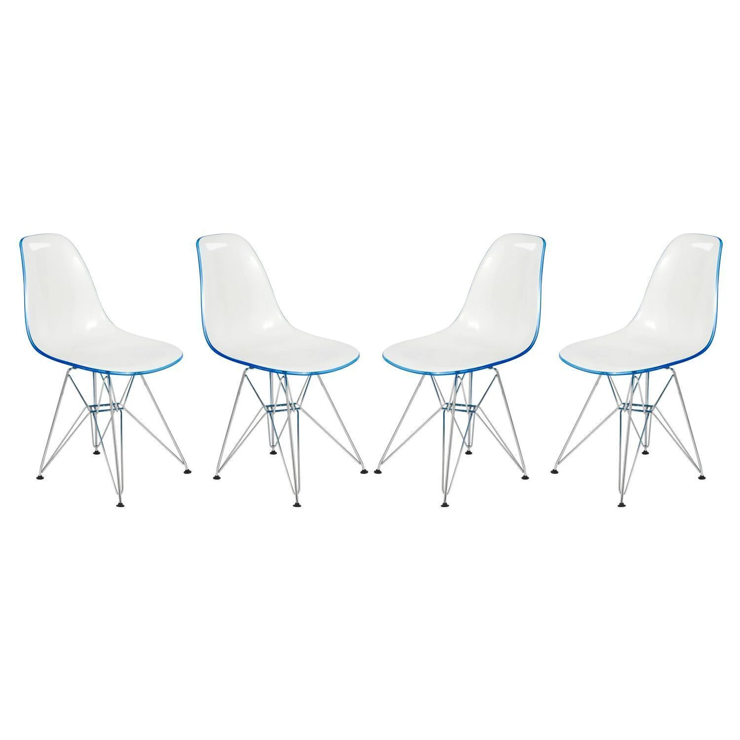 HomeStock Victorian Vintage Molded 2-Tone Eiffel Side Chair - Set of 4