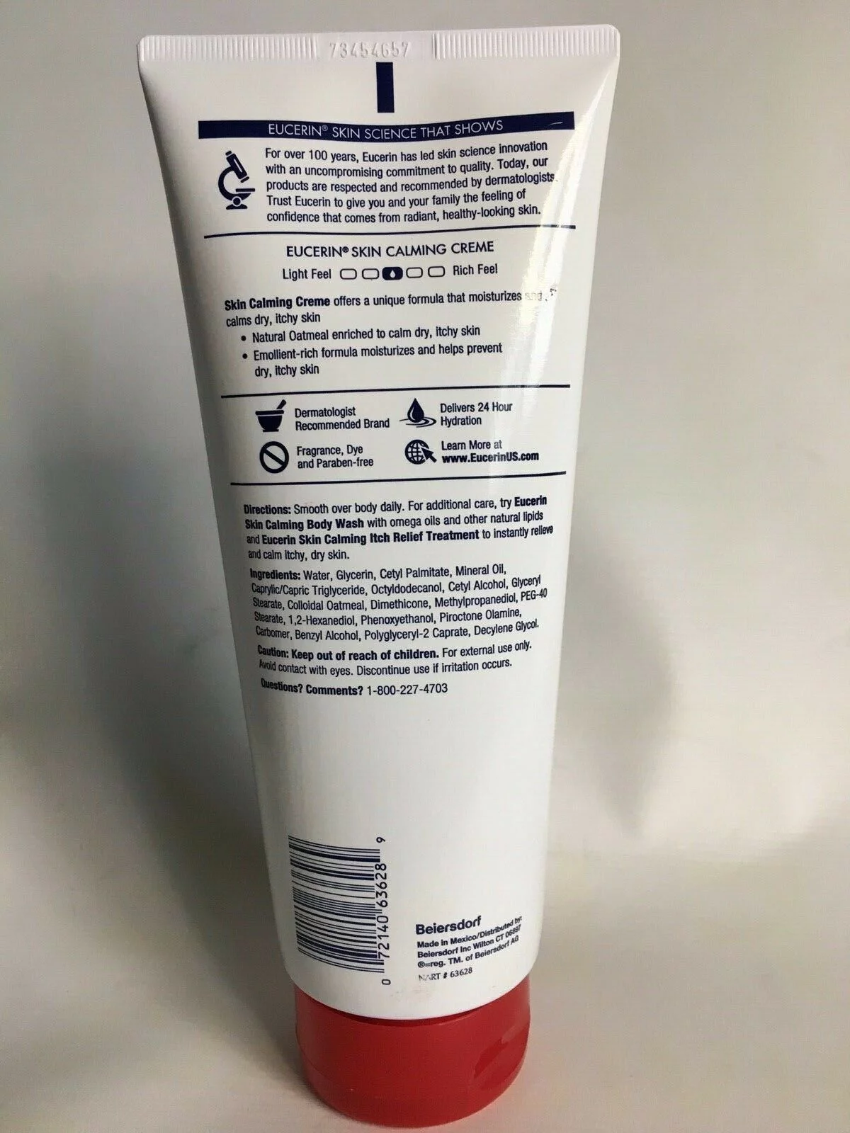 Eucerin Skin Calming Natural Oatmeal Enriched Creme 14 oz (Pack of 4)