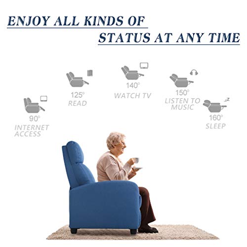 FDW Recliner Chair Reclining Sofa Leather Chair Home Theater Seating Lounge with Padded Seat Backrest