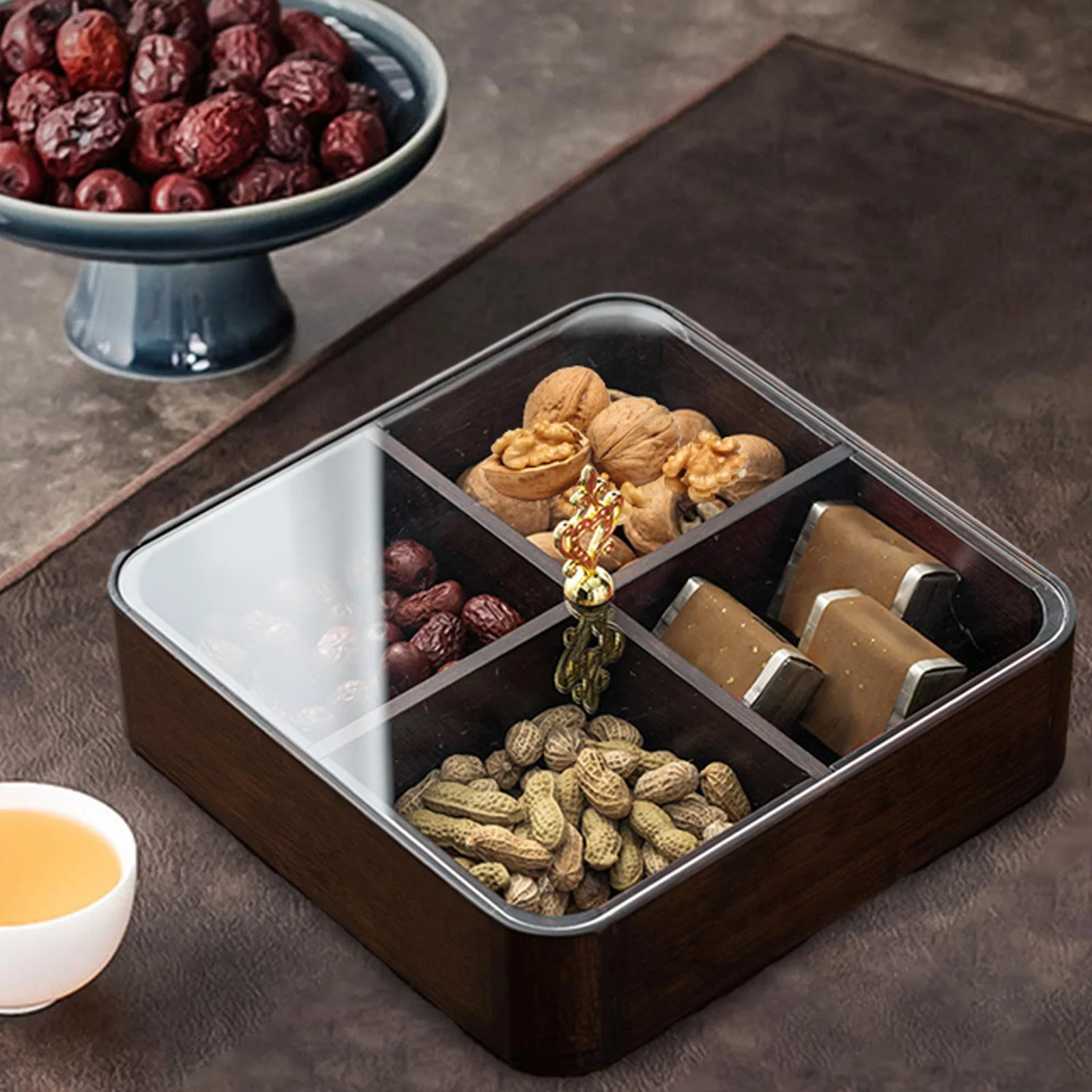 perfk Dried Fruit Snack Candy Tray Candy and Nut Serving Platter for Nuts Sundries