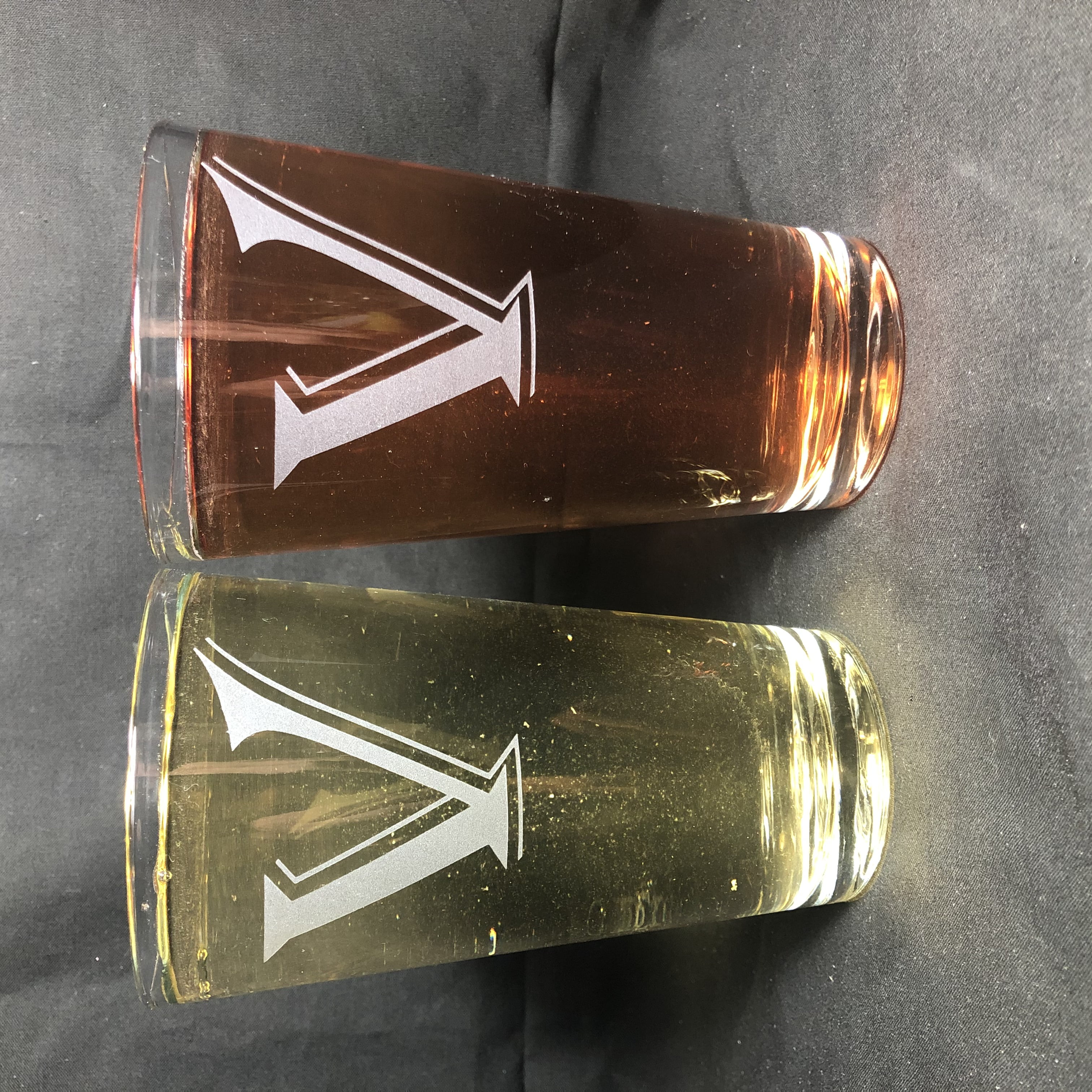 16OZ MONOGRAM BEER GLASS V SET OF 2