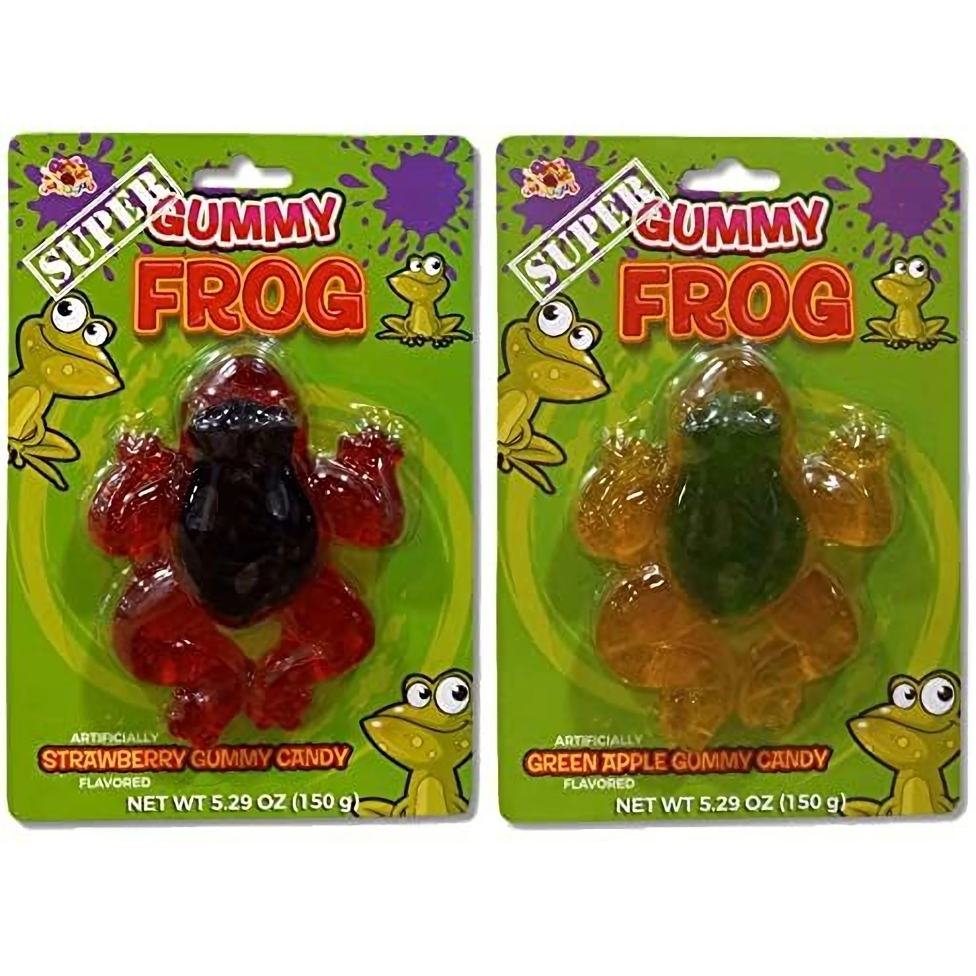 Trbeca Curations | Super Gummy Frog by Alberts | 5.29 Ounce | Green Apple & Strawberry | Pack of 4 Includes Tribeca Mints
