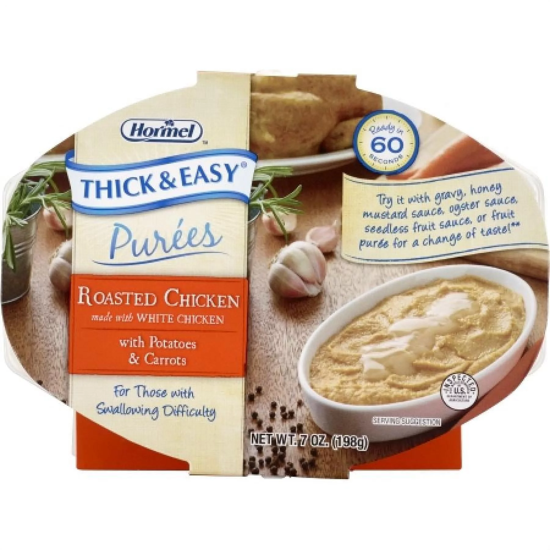 Thick & Easy Purees Roasted Chicken with Potatoes & Carrots - 7 ounce Tray, 7 Count