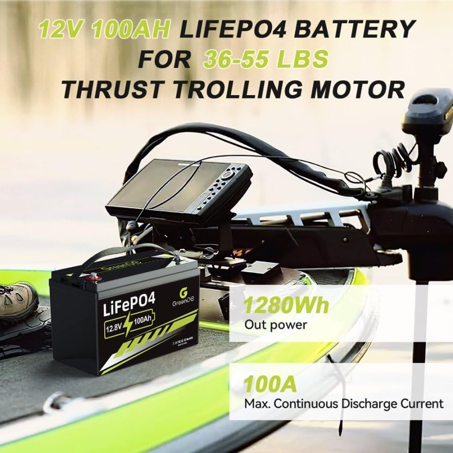 12V 100Ah LiFePO4 Battery Group 31 With Built-in 100A BMS, 15000 Deep Cycles Rechargeable Lithium Battery Prefect for Solar System, Rvs, Marine, Vans, Trailer, Backup (12V 100Ah*2)