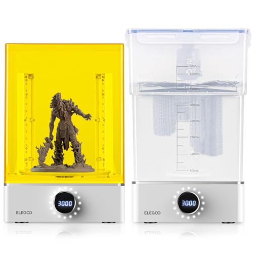 ELEGOO Mercury Plus V3.0 Wash and Cure Station, 7.5 L Large Capacity, Compatible with Mars Saturn Photon Halot MSLA LCD DLP 3D Printers